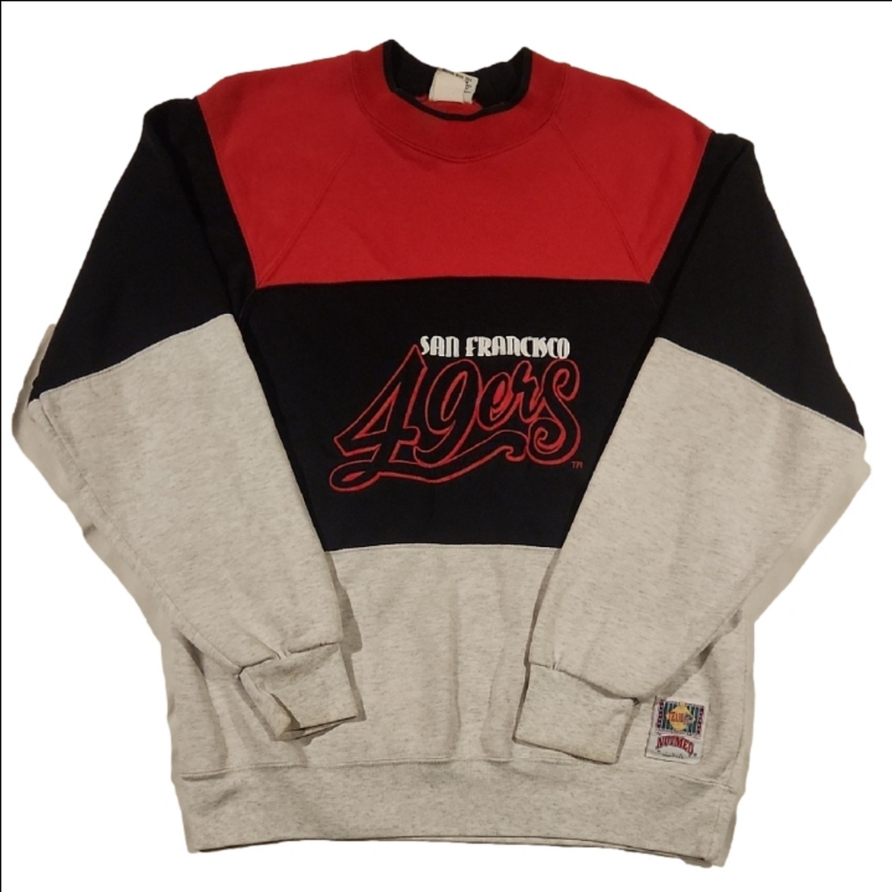 Vintage 90s Nutmeg Mills SF 49ers Colorblock Sweater